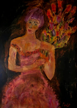 Woman with Bouquet of Flowers